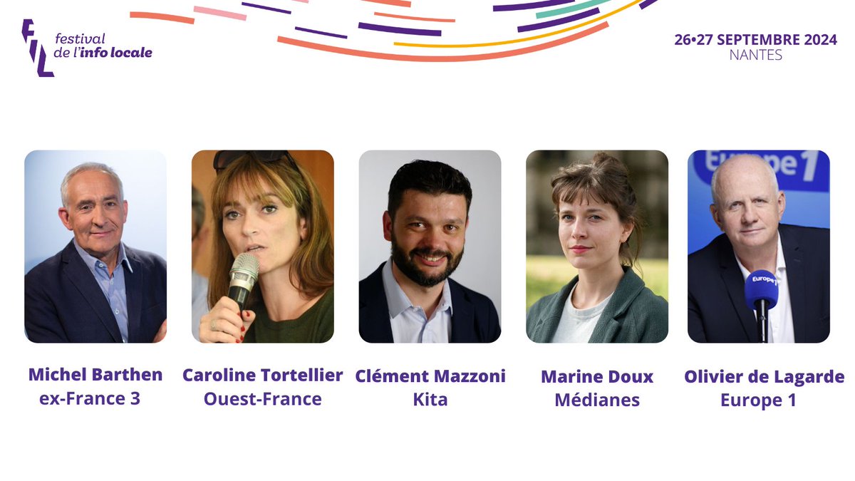Festival de l'info locale (@filinfolocale) on Twitter photo Cette année encore, le prix FIL sera remis à un nouveau média local et voici le jury qui désignera les lauréats :
@michelbarthen <a href="/ctortellier/">Caroline Tortellier</a> <a href="/Clement_Mazzoni/">Clément Mazzoni</a> <a href="/oldelagarde/">olivier de lagarde</a> <a href="/MarineDoux/">Marine Doux</a> 🤩
Vous avez lancé un média local ? Postulez avant le 31 mai par ici : festival-infolocale.fr/le-prix-fil-no… Cette année encore, le prix FIL sera remis à un nouveau média local et voici le jury qui désignera les lauréats :
@michelbarthen <a href="/ctortellier/">Caroline Tortellier</a> <a href="/Clement_Mazzoni/">Clément Mazzoni</a> <a href="/oldelagarde/">olivier de lagarde</a> <a href="/MarineDoux/">Marine Doux</a> 🤩
Vous avez lancé un média local ? Postulez avant le 31 mai par ici : festival-infolocale.fr/le-prix-fil-no…