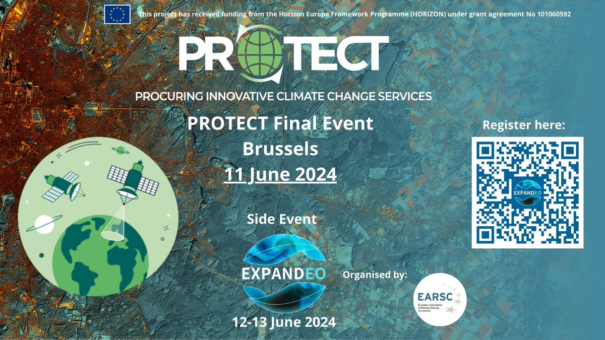 Calling all public buyers and local representatives working with Earth Observation data:

Join our final event about pre-commercial procurement of EO data for your city or region's climate challenges, in Brussels on 11 June 2024:

protect-pcp.eu/expandeo-2024-…

#EXPANDEO