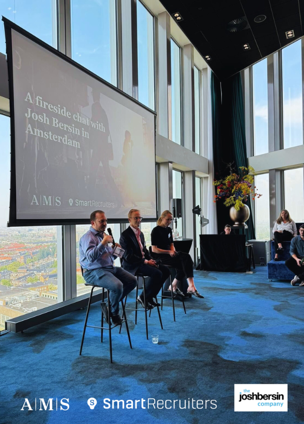 In the vibrant city of Amsterdam AMS and @SmartRecruiters co-hosted a fireside chat with @Josh_Bersin. For more information on the Talent Climate, check out our report series: weareams.com/stories/the-ta… #Talent #AI #Tech