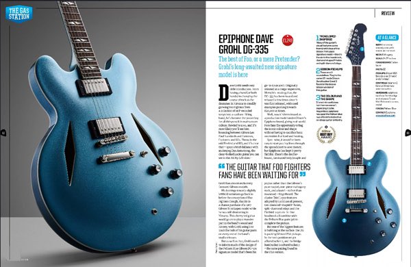 The latest issue of @TotalGuitar carries a 3 page review of Dave Grohl’s signature Epiphone.