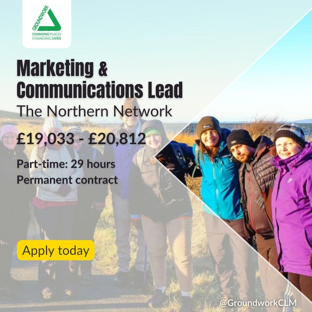 We have an exciting opportunity to join our team at Groundwork leading on the marketing and communications of The Northern Network. The role will be at the forefront of a movement that makes a real difference to people’s lives. Find out more below 👇 tinyurl.com/3v35w5bs