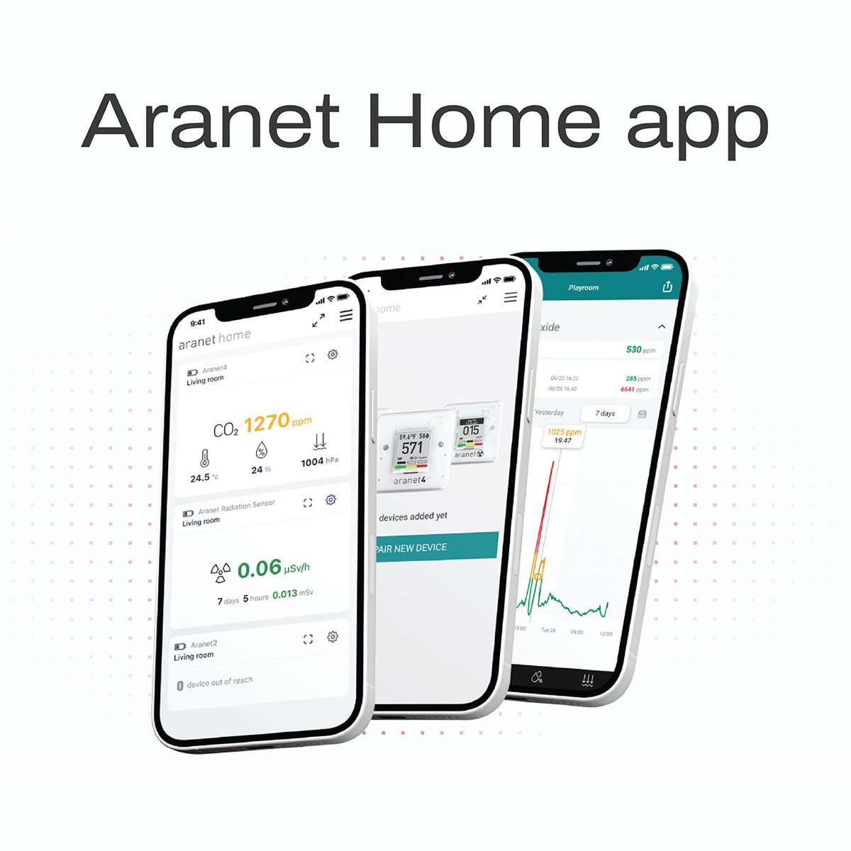 If you wish to gain the most out of your Aranet sensors, don't forget to use the FREE Aranet Home app as well 📲. Here is why: 📊 It allows you to see the measurement history going back 90 days 🌙 Allows you to see the readings you had during the night or while you were away