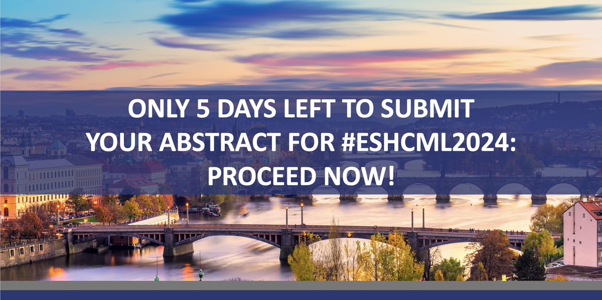 ⏰ 5 DAYS LEFT TO SUBMIT YOUR ABSTRACT FOR #ESHCML2024! The deadline is on May 8th! PROCEED NOW ➡ bit.ly/3QXtyyU 26th Annual John Goldman Conference on #CML Chairs: @GCC_Cortes, @timhughesCML, D. S. Krause 🗓️ September 27-29, 2024 in Prague 🇨🇿 #ESHCONFERENCES @icmlf