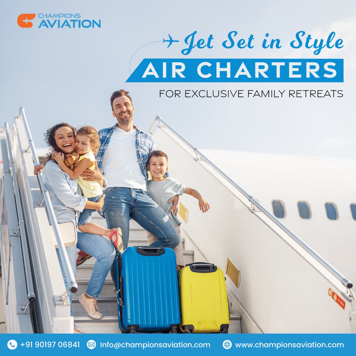 AviationChamp's tweet photo. Embark on an extraordinary journey with #ChampionsAviation! Elevate your #familyretreats to new heights with our exclusive #aircharters. Jet set in style and luxury while creating unforgettable memories. visit https://t.co/cKK6p7Smp6 for bookings and inquiries. #JetSetInStyle https://t.co/qRirh7sfmJ
