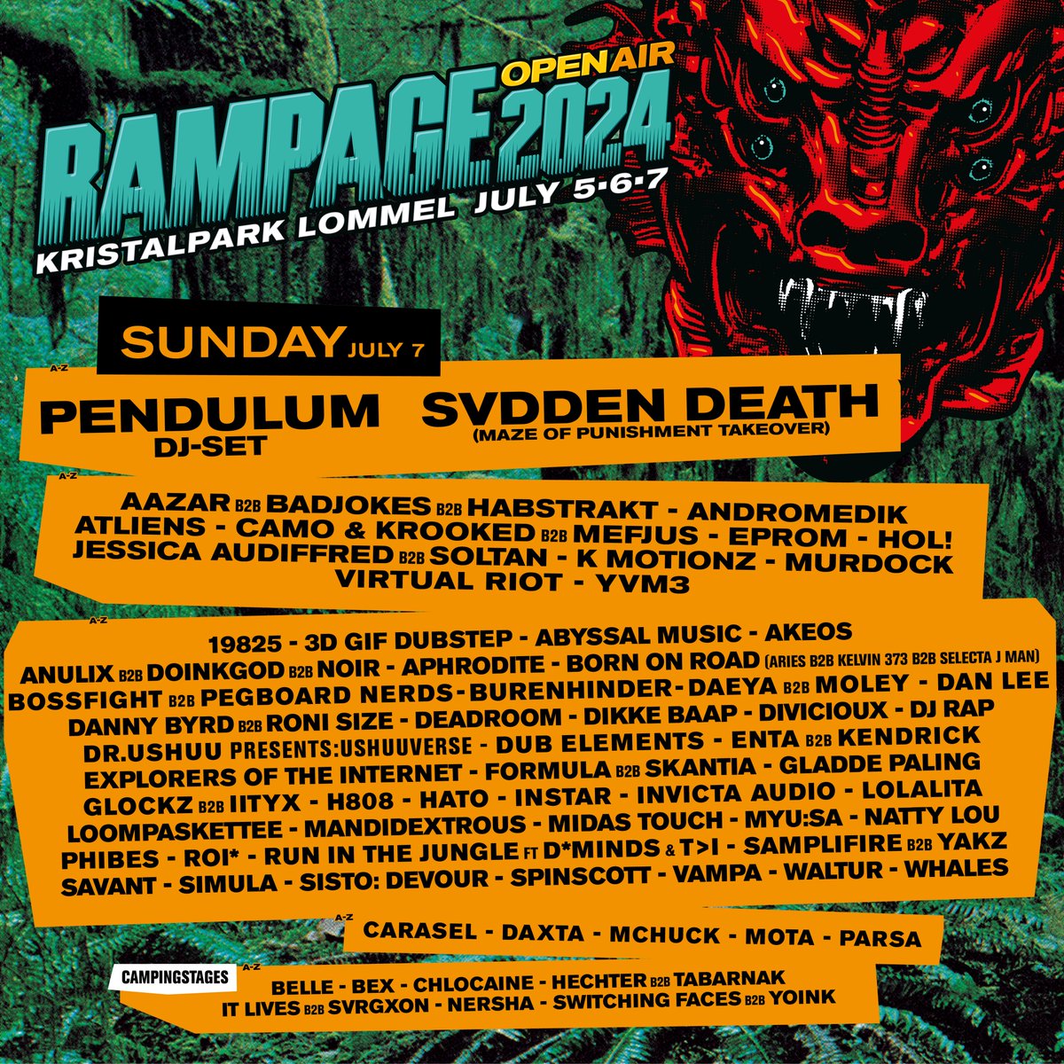 RAMPAGE OPEN AIR 2024 IS COMING IN HOT! SWIPE TO SEE THE LINE UP PER DAY! 🐲