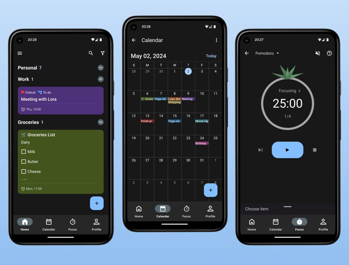 Reduce eye strain and stay focused while organizing your tasks in our dark-themed interface! 🌌 🌙

#productivity #timemanagement #taskmanagement #fridaymotivation #apps #android