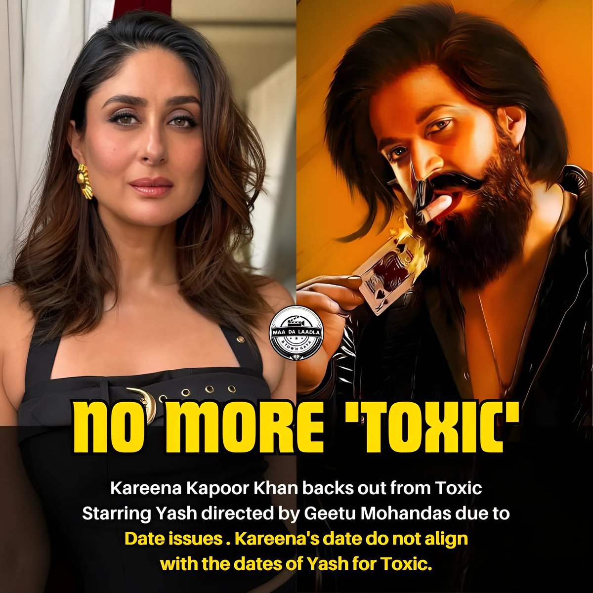 #KareenaKapoorKhan is no longer a part of #GeetuMohandas directorial #Toxic due to date issues. Makers are still looking for the new actress to play the sister to #Yash. 🥲

Toxic has a strong sibling emotion and the part of the sister is very crucial to the narrative, warranting…
