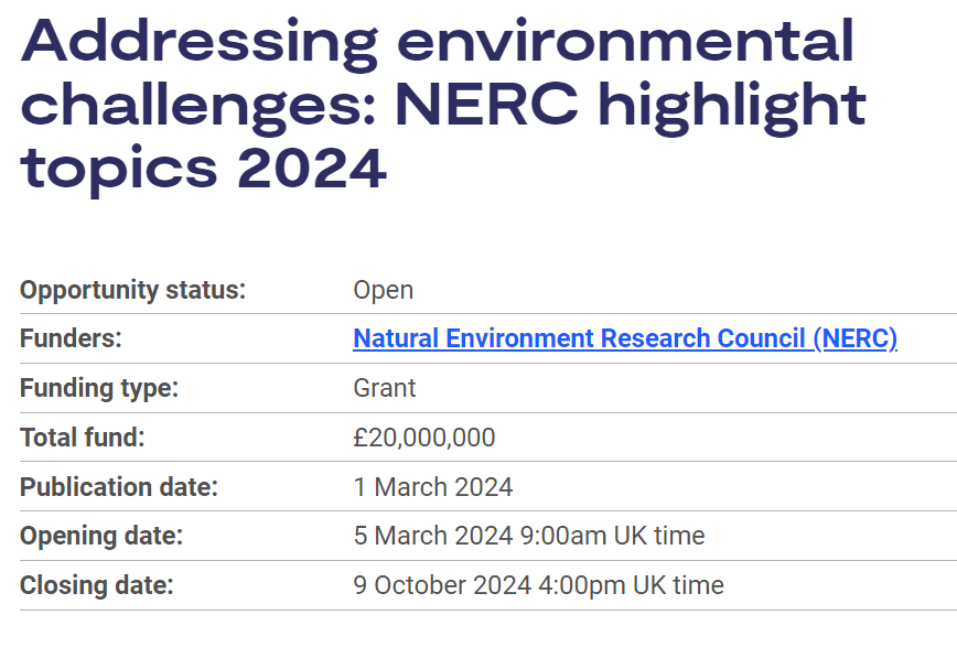 Apply for funding to address one of five environmental research challenges: orlo.uk/tQ54y Closes 9 October