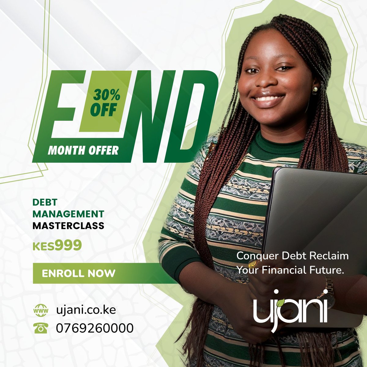 Take control of your finances Today! 

Get 30% off our 30-minute debt management course at ujani.co.ke. 

Learn essential strategies to manage debt efficiently and secure your financial future. 

Don't miss out on this limited-time offer!

 #DebtManagement