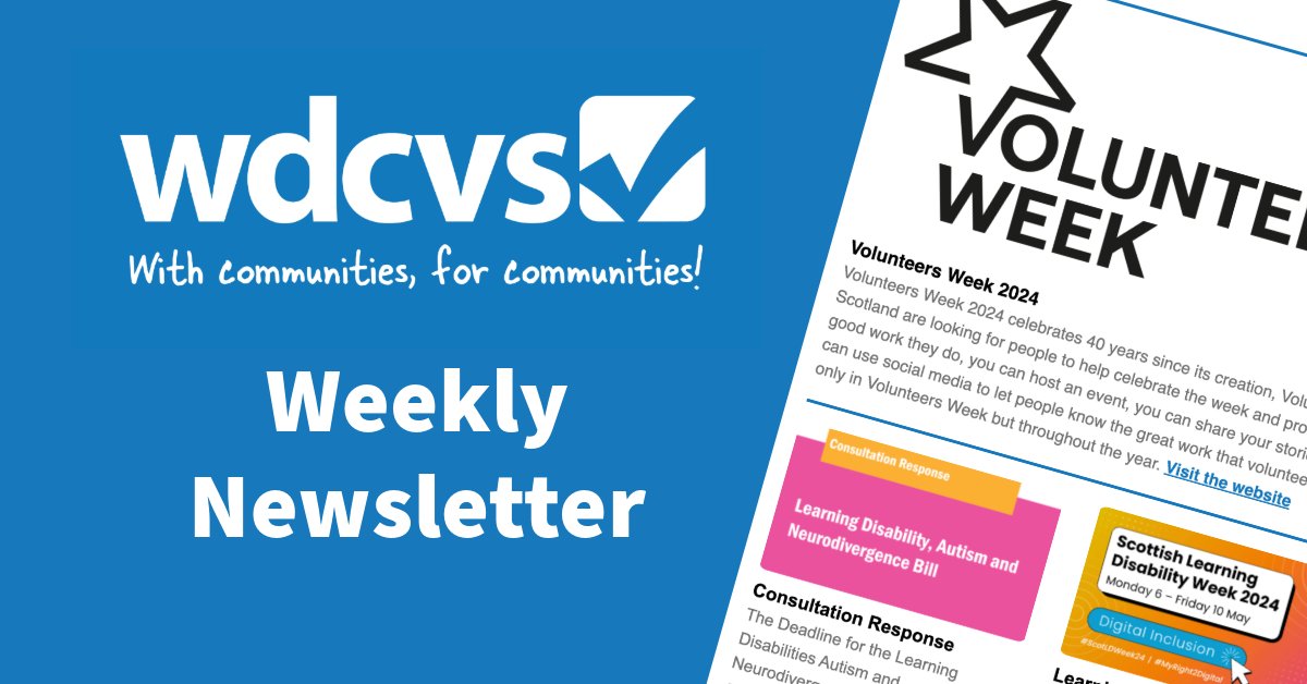 WDCVS Get Connected Weekly Newsletter: 3rd May
      
us8.campaign-archive.com/?u=e3eb4ecb66c…

10 Things you should know! - A weekly snapshot keeping you informed, saving you time.          

#volunteersmakeadifference #funding #westdunbartonshire #CostOfLiving #volunteering