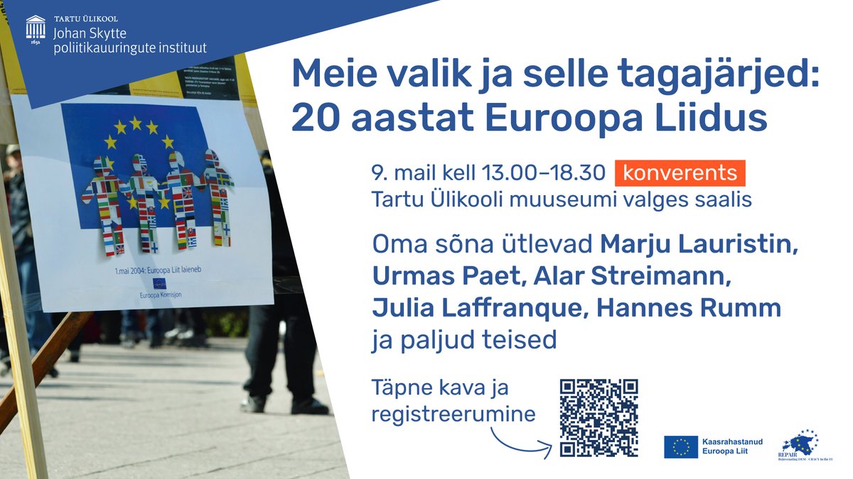 Euroopa päev Tartus
skytte.ut.ee/et/sisu/meie-v…
<a href="/Tartu2024/">Tartu 2024</a> <a href="/unitartu/">University of Tartu</a> <a href="/Stbragh/">Stefano Braghiroli 🇪🇺🇺🇦</a> <a href="/mailivilson/">Maili Vilson</a>