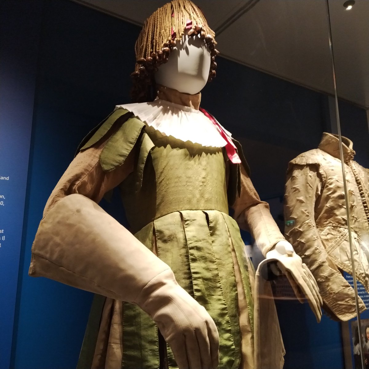 This is the only surviving example of a Glover's Dance Dress, typical of the elaborate sorts of civic performance costume dating back to the medieval period across Europe's towns & cities. This example was worn in 1633 for the river dance performed for Charles I's visit to Perth.