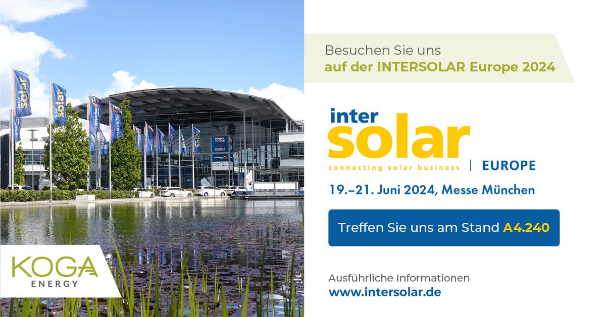 [DE] 📷 Merken Sie sich den Termin vor und besuchen Sie uns auf der Intersolar Europe 2024, der weltweit führenden Messe für die Solarindustrie, vom 19. bis 21. Juni in München!

#intersolar2024 #renewableenergy #solarenergysystem