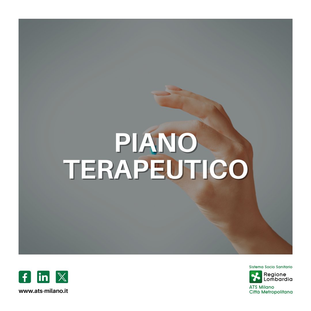 🟢 Il Piano terapeutico è uno strumento regolatorio che definisce le condizioni cliniche in rimborsabilità di un medicinale, ma è anche uno strumento che consente la continuità terapeutica ed assistenziale. 📲 Scopri di più sul sito di ATS 👇 ats-milano.it/ats/carta-serv…