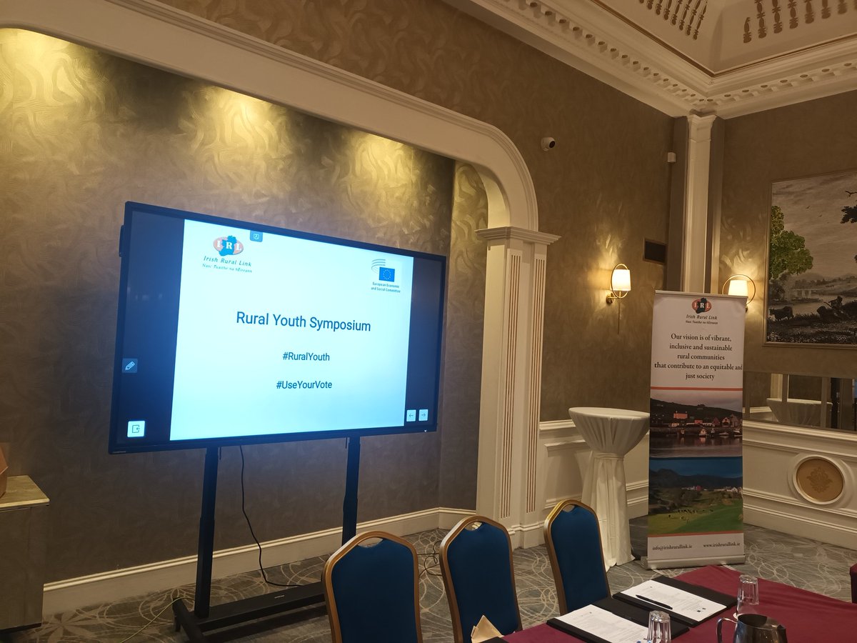 Getting ready to start our Youth Rural Symposium in the @bridgehousehote in #Tullamore. Looking forward to hearing the discussion on how to support young people in #RuralCommunities #RuralYouth #UseYourVote