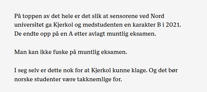 Dette er muligens det aller teiteste resonnementet jeg har lest om Kjerkols plagiatsak. 🤦‍♂️ nettavisen.no/norsk-debatt/k…