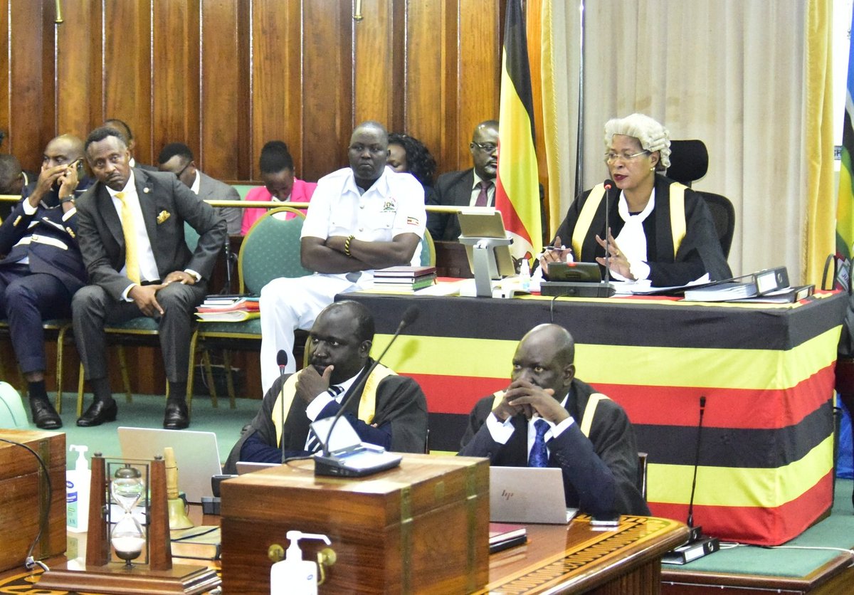 Speaker @AnitahAmong: 'These sanctions are politically motivated. I am carrying a cross for the 48 million Ugandans because of the Anti-Homosexuality Bill we passed in this House. This may not be the only ban...We will always not allow b** shafters in Uganda #ChimpReportsNews