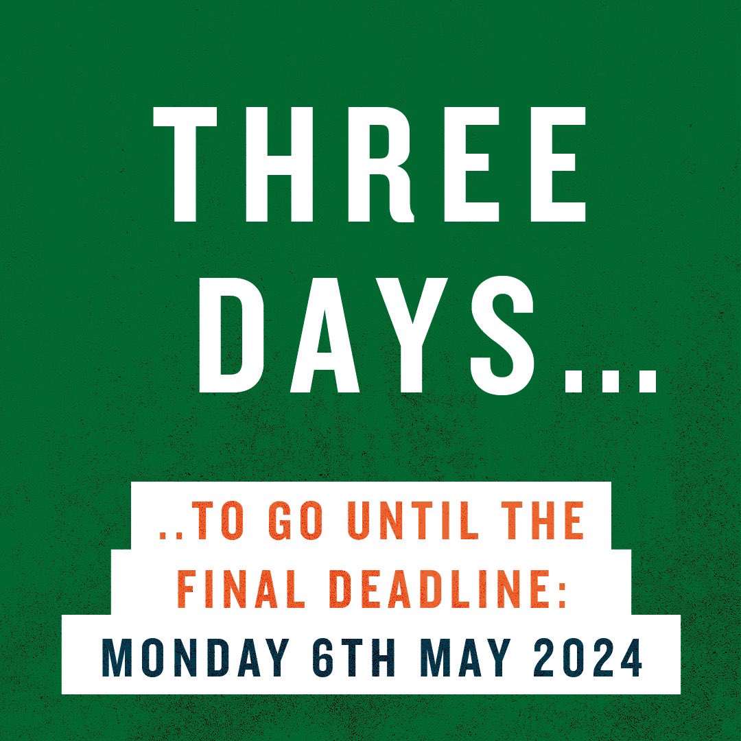 3️⃣ Days to go! There’s still time to send us your writing on the theme of ‘Home’ - don’t miss out on the chance to send in your final draft! ✍️ 📆 FINAL DEADLINE: MONDAY 6TH MAY! orwellyouthprize.co.uk @theorwellprizes #creativewriting #orwell #writingprize