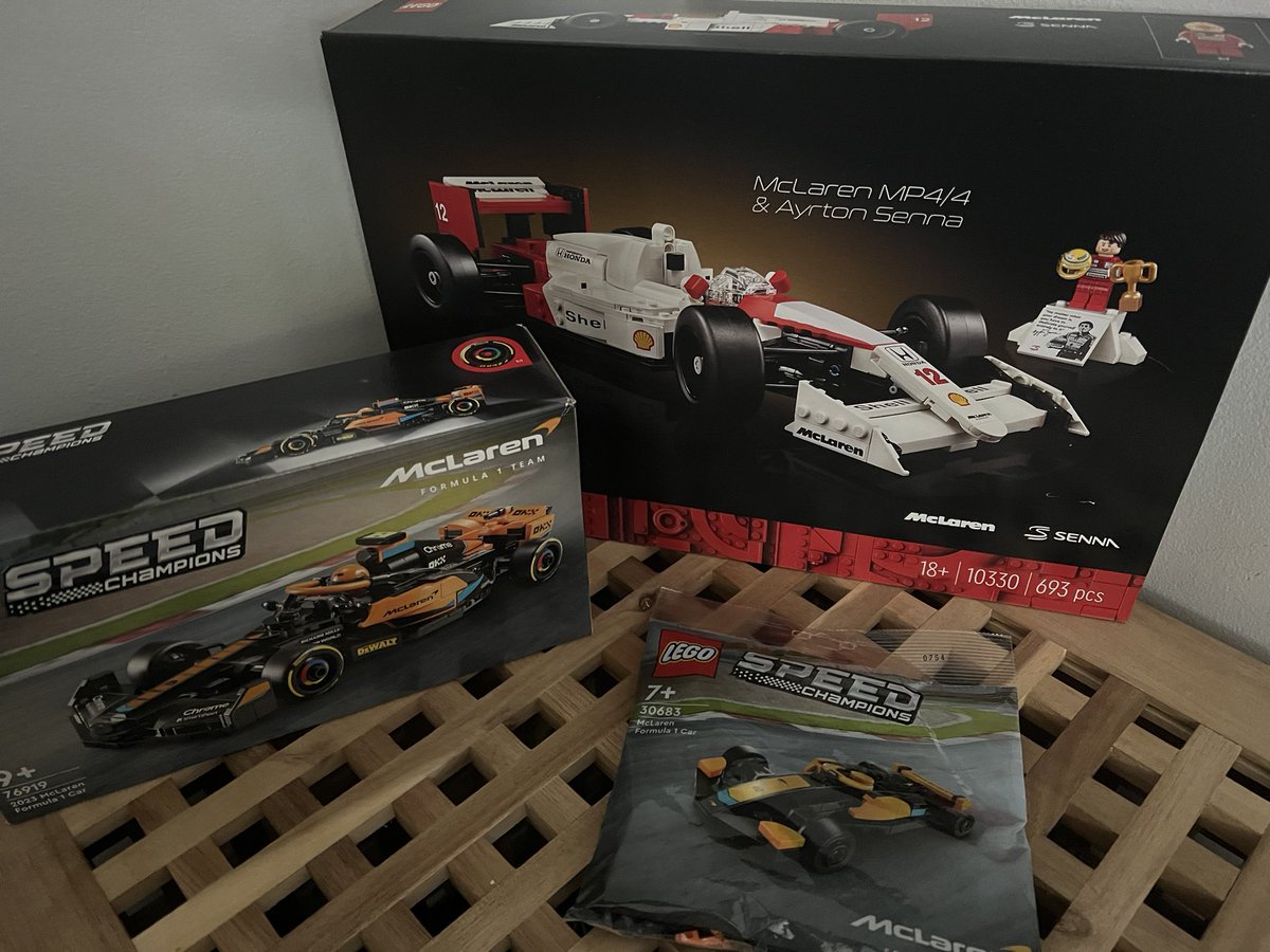 #Lego builds for long weekend. #Mclaren #MCL60 and #MP4/4 #Formula1 cars #LegoIcons #LegoSpeedChampions #AFOL