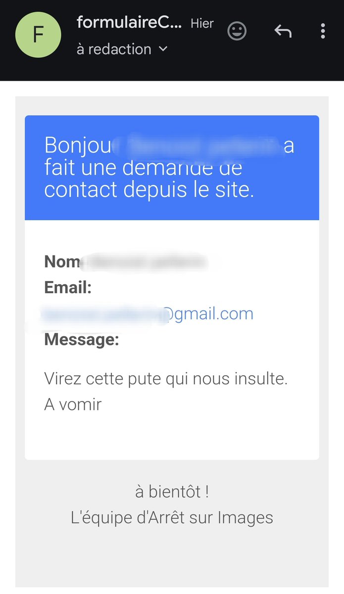 Voilà les messages qu'on reçoit à la rédaction. Ce Monsieur donne son vrai nom (ce qui donne une idée du niveau de libération de la parole), il est responsable de service à la Poste dans une métropole normande et président d'une section d'asso sportive. On va l'appeler Robert.