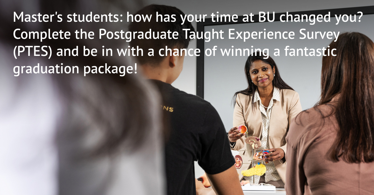 Your feedback is important to us and contributes to continuous improvement for the benefit of all students. You can complete the Postgraduate Taught Experience Survey here: ow.ly/NMJ250RqsRU