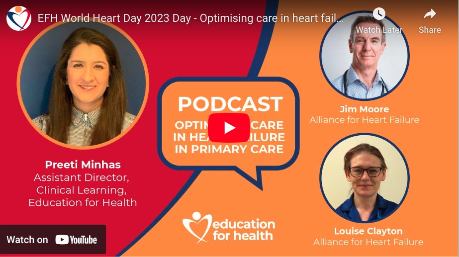 Primary care clinicians have the opportunity to be proactive in spotting heart failure and saving lives. Here’s everything you need to know about heart failure in primary care in this great podcast with two leading specialists. educationforhealth.org/world-heart-da… #HFAD #FINDME #25in25