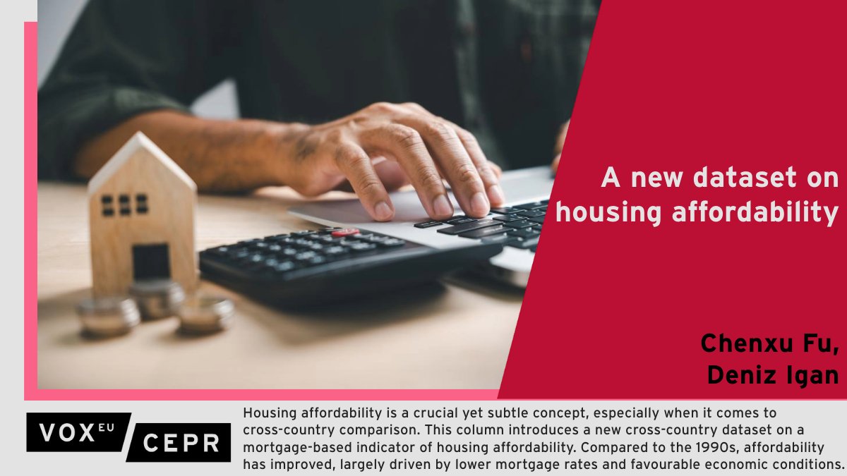 This column introduces a new cross-country dataset on a mortgage-based indicator of #housing affordability, and argues that compared to the 1990s, affordability has improved. Chenxu Fu @UTokyo_News_en, Deniz Igan @BIS_org ow.ly/TRKQ50Rc0eK