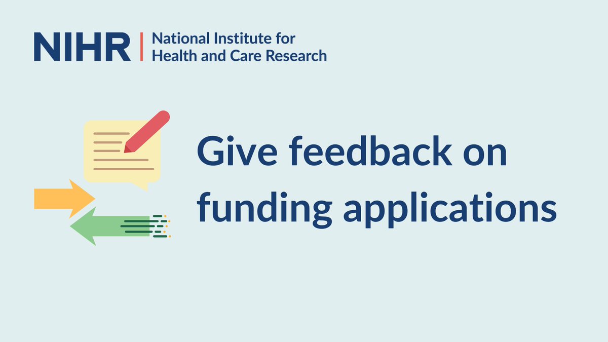 We patients, carers and members of the public to give feedback on health and social care research funding applications! Be part of something that could shape the future of health research in the UK, give us your thoughts based on your experiences: nihr.ac.uk/patients-carer…