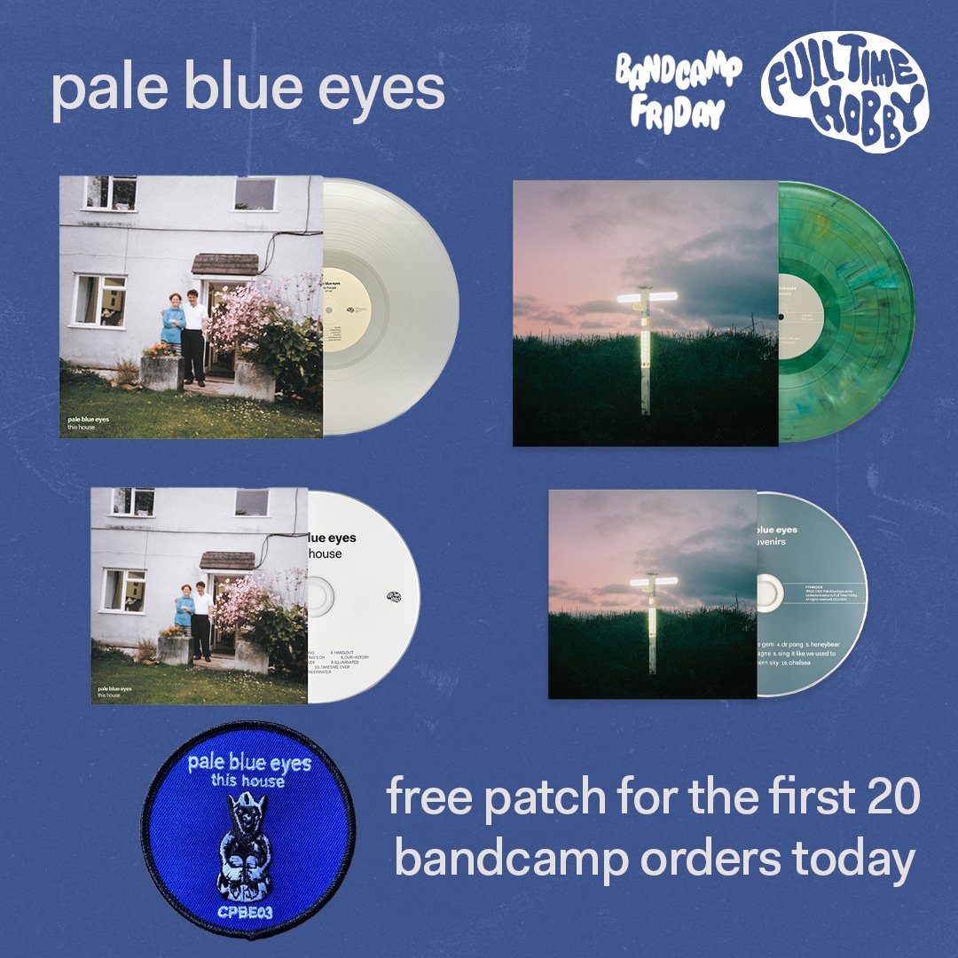 Hiya For today only, we’re going to throw in a free pixie patch with every @Bandcamp order…we’ve got some lovely tote bags and t-shirts 👀 @fulltimehobby are also doing a free patch for the first 20 music orders. Order here: paleblueeyesmusic.bandcamp.com 🙌🏼🙌🏼 #BandcampFriday