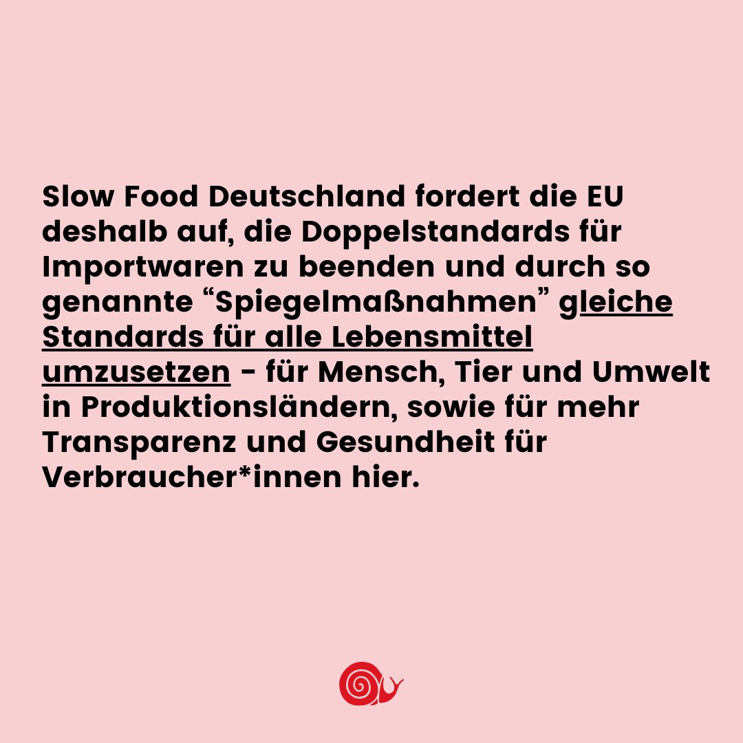 Die im Vergleich zur #EU auseinander klaffenden Standards für die Rindfleischproduktion von Drittstaaten haben viele negative Auswirkungen für Tiere, Verbraucher*innen und Landwirt*innen. 🛑
👉slowfood.de/import
#Spiegelmaßnahmen #MirrorMeasures