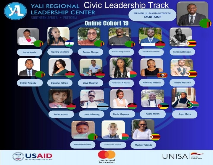 Congratulations #OnlineCohort19 Civic Leadership track with facilitator Mr Mehluli Malisa Batakathi.