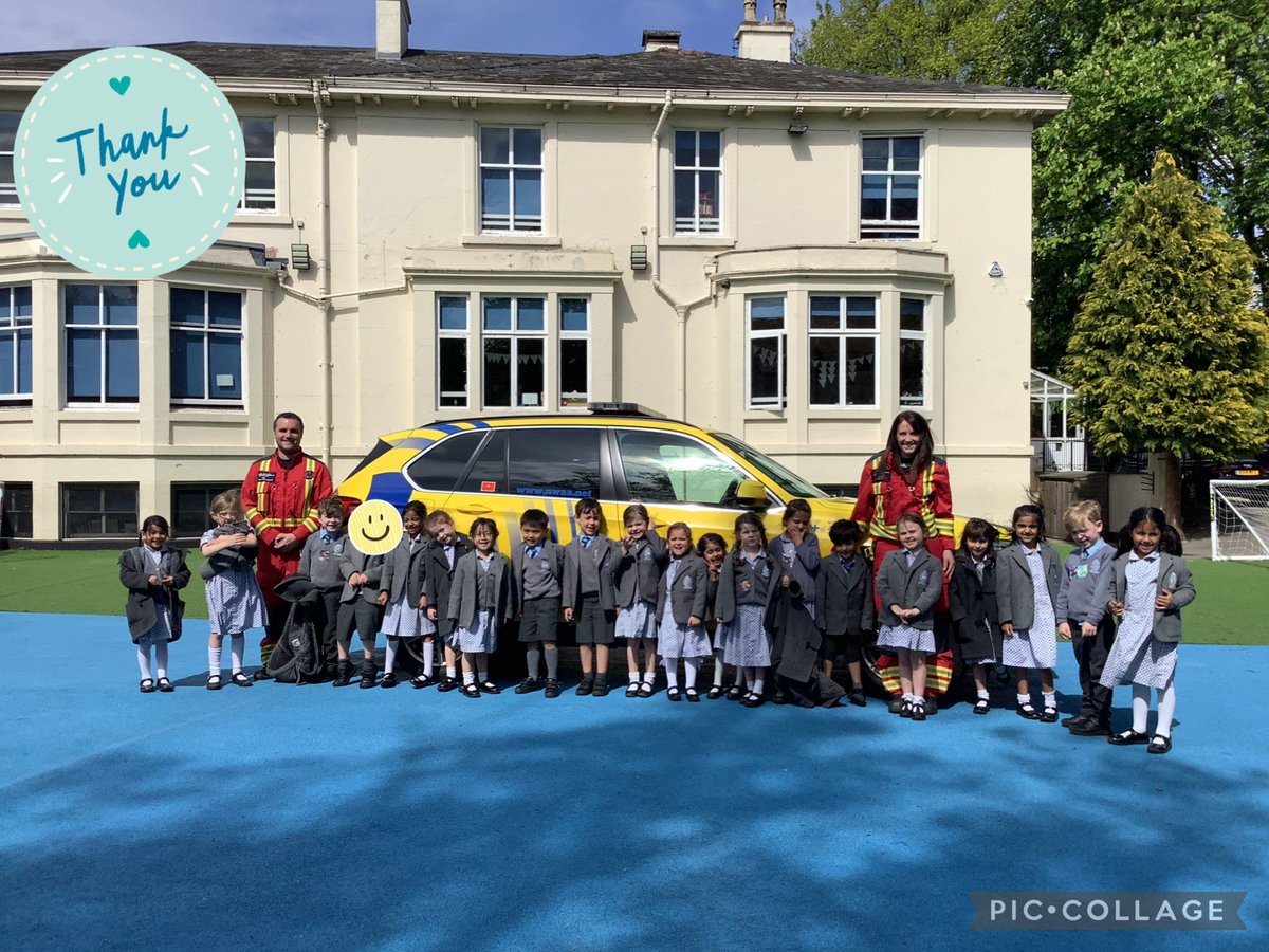 On Tuesday Nursery and Reception were joined by Neil and Gemma from @NWAirAmbulance to talk about their jobs as a paramedic and doctor on board the air ambulance. We enjoyed learning about how they help people. We also got to sit inside the fast response car and hear the sirens.