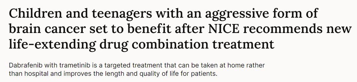 #dcvax $nwbo #gbm 

Thought this statement was interesting from the recent NICE recommendation:

'The company has a confidential commercial arrangement for each medicine through a simple discount patient access scheme which makes dabrafenib plus trametinib available to the NHS