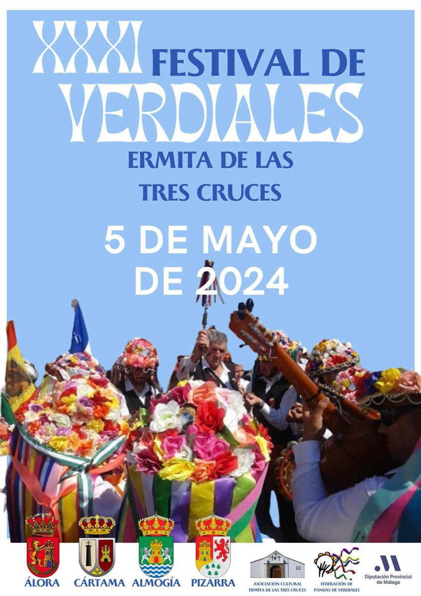 El Festival de Verdiales de la Ermita de las Tres Cruces celebrará su XXXI edición este domingo, día 5 de mayo. Se trata de una de las citas más relevantes de la provincia, donde se celebrará un día de convivencia en el que participarán una decena de pandas de los tres estilos.