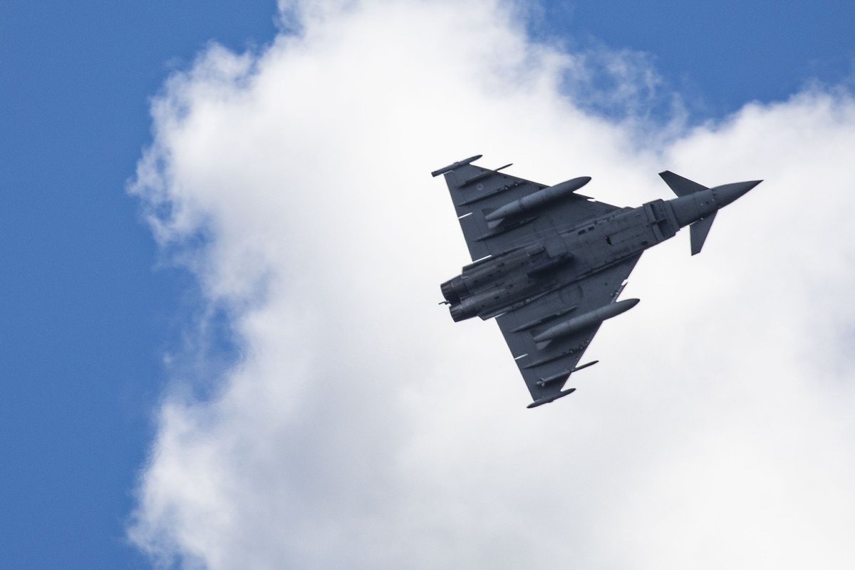 A pair of Typhoons from II Sqn @RAFLossiemouth are estimated to arrive @RoyalAirForce Aldergrove today (3 May 24) at 14:30hrs local and will depart on Mon 6 May following a flypast at 12:25hrs at HRP Hillsborough for the RAuxAF 100th Centenary Celebrations.