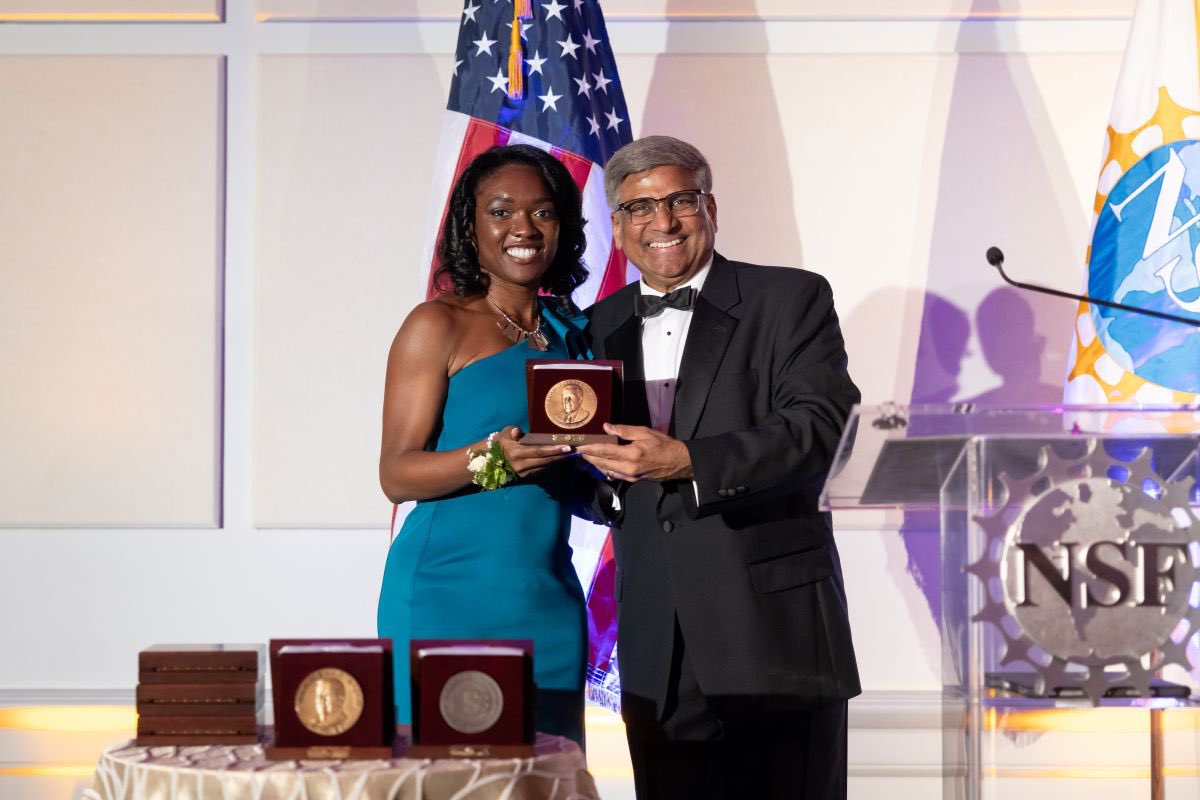 It was fantastic to meet the @NSFDirector in person this week at the 2024 @NSF Awards gala. Dr. Sethuraman Panchanathan is a very personable and approachable individual who was the first to share the news with me that I was selected to receive the Alan T. Waterman award. 🇺🇸