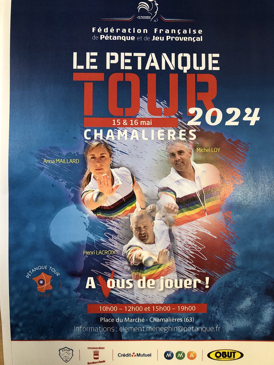 #Chamalieres
#Sport

✅ Présentation du #PetanqueTour2024 à Chamaliéres par le Maire @LGiscardEstaing et le Président @CreditMutuel du Massif Central @FredericRanchon 
✅Square de Verdun les 15 et 16 mai.
✅Venez nombreux jouer avec des champions de pétanque !