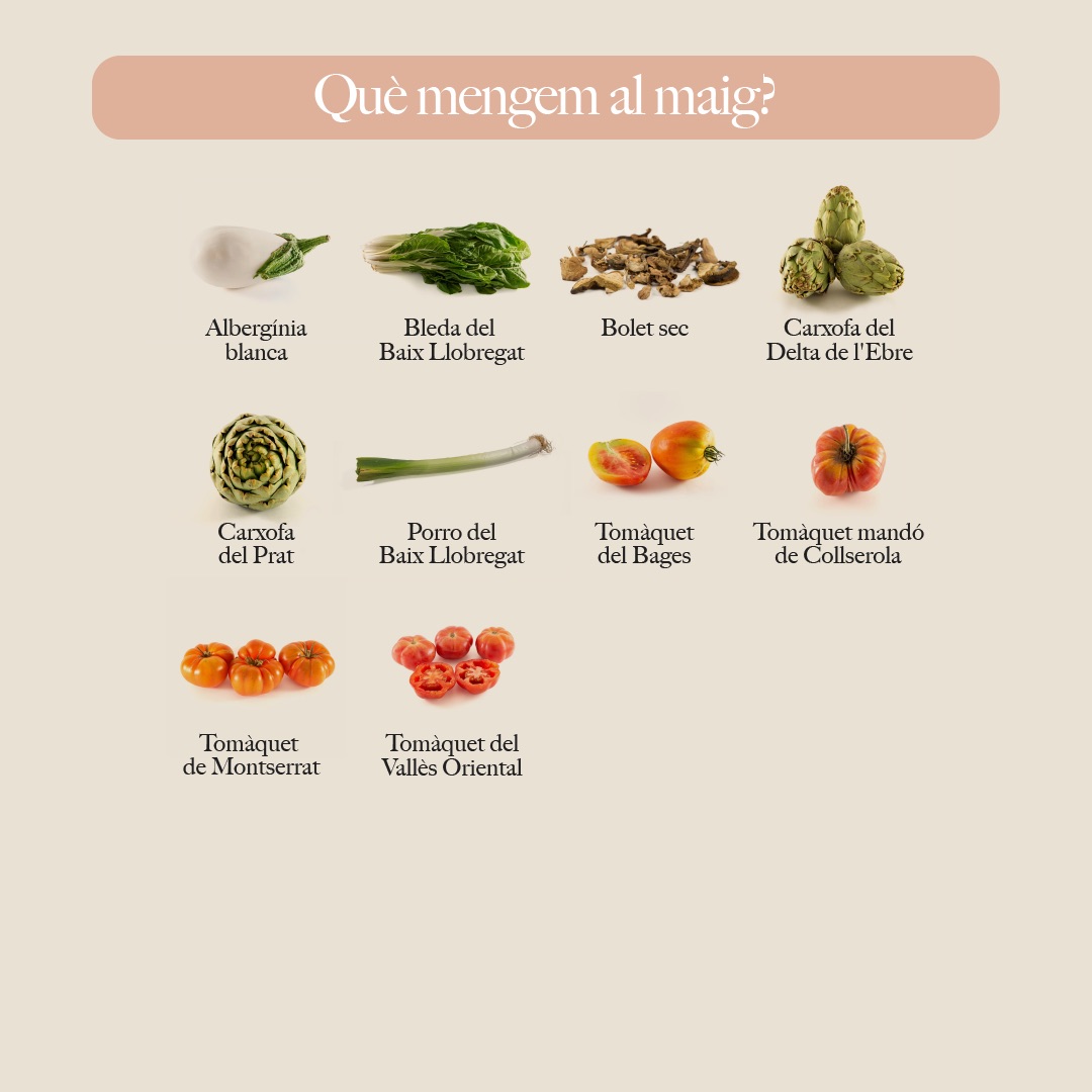 Què mengem aquest mes? #Maig

A #TerraPagesa us acompanyem a descobrir, amb la col·laboració de @Gastroteca, les fruites, verdures i hortalisses de temporada del mes de maig.🌱☀️

Imatges: Calendari del mes: @Gastroteca, amb agraïment.

#SiguesTerraPagesa
#TerraPagesa