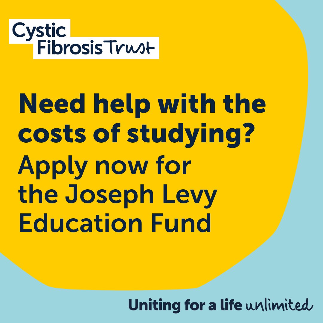 Heading into further or higher education this year? Apply now for the Joseph Levy Education Fund, providing grants to support people with CF in their studies. 🎓 Apply by 31 May. ➡️ ow.ly/gEpl50Rv0i5