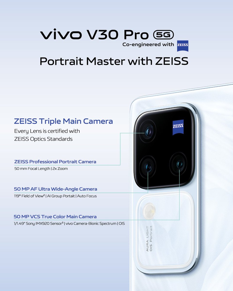 Want to know more about the vivo V30 Pro and our Partnership with ZEISS? Check it out here: bit.ly/v30pro_two #PortraitMasterwithZEISS #vivoZeissV30Pro5G #vivoV30Series5G #AuraPortraitMasterGen3 #LoveandPassionSpotlighted