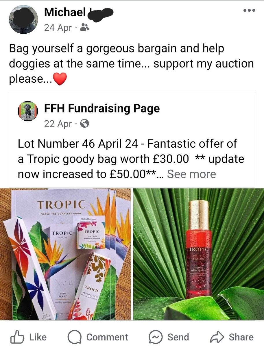 One of the the great things about my little Tropic business is I get to support a rescue for doggies...my auction item raised £35 to help the doggies ❤️