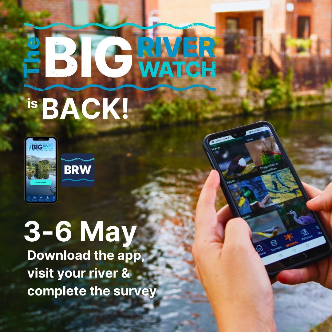 It’s time for #BigRiverWatch! Our free and easy citizen science river survey starts today. We’re inviting everyone in Britain, NI & Ireland to spend 15 mins completing a visual survey by their local river this weekend. You can download the app on App Store or Google Play store.