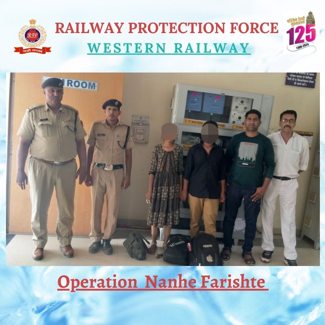 #Operation Nanhe Farishte On May 2, 2024, RPF cops secured a minor boy and a girl at Kalol station, who had run away from home for family reasons. After a polite conversation, handed over to GRP in the presence of the Station Master. @RPF_INDIA