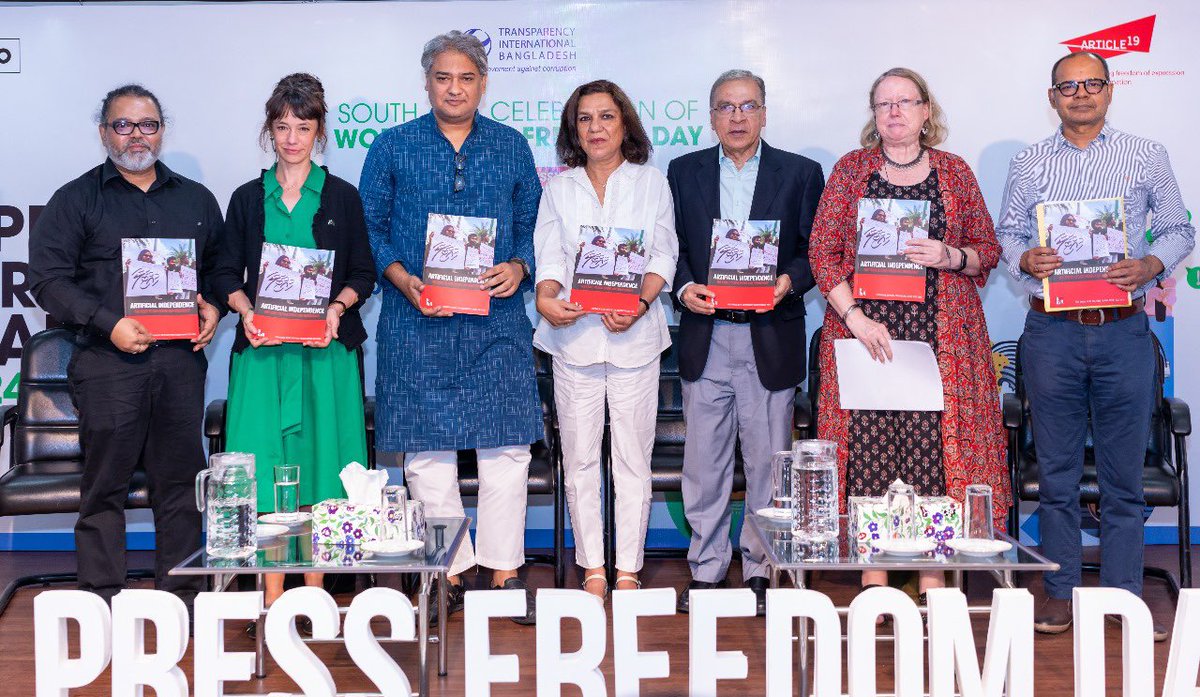 #Bangladesh🇧🇩: The 2023-2024 South Asia Press Freedom Report is out 📣 It has been launched at the #WPFD2024 event in Dhaka attended by #IFJ vicepresident Sabina Inderjit, @UNESCO, @anticorruption and @article19org. ➡️ Check it out: ifj.org/media-centre/n…