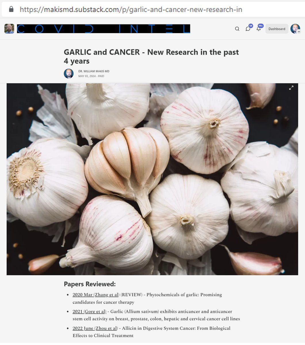 NEW ARTICLE: GARLIC and CANCER - New Research in the past 4 years I review some of the largest studies published on Garlic and its anti-Cancer effects in the past 4 years. Medicinal properties of garlic have been known for over 5000 years. In 1958, Weisberger & Pensky reported…
