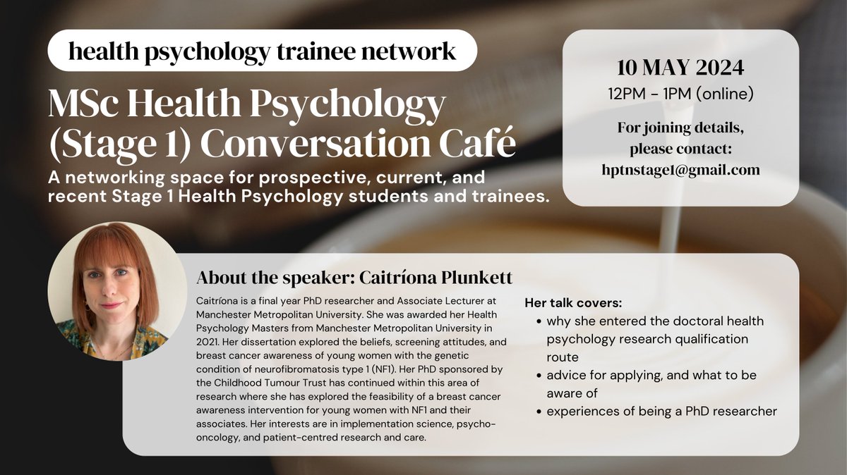 Health Psychology Trainee Network (MSc/Stage 1) tweet media