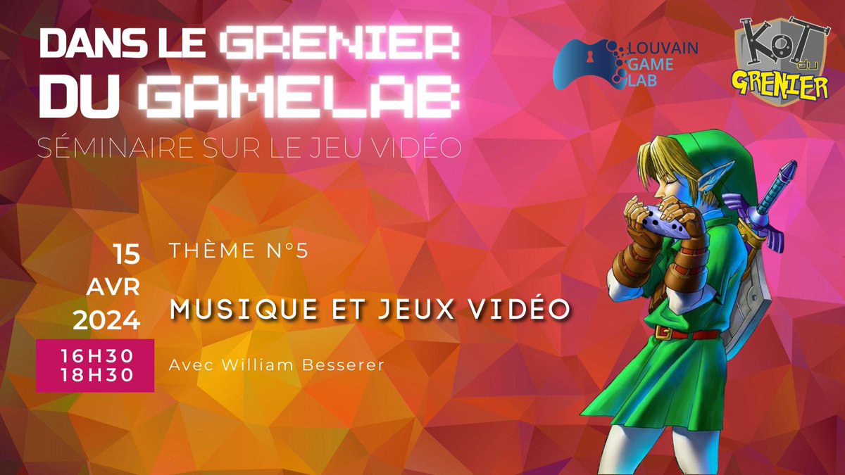 Revivez notre séminaire "Dans le Grenier du GameLab" @UCLouvain_be consacré aux rapports entre Musique et Jeux vidéo, avec William Besserer, chercheur à la <a href="/laBnF/">La Bibliothèque nationale de France</a>, avec Lucas et Yassine du KdG, ainsi que Thierry Moutoy, Mister JV de <a href="/PointCulture_be/">PointCulture</a>.