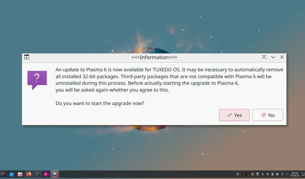 TUXEDO OS 3 with Plasma 6 is available!

For the upgrade process, which we describe in detail here, we have created a script that will guide you through the changeover.

tuxedocomputers.com/en/How-the-upg…

#tuxedo #upgrade #kde #new #NewReleases #HowTo