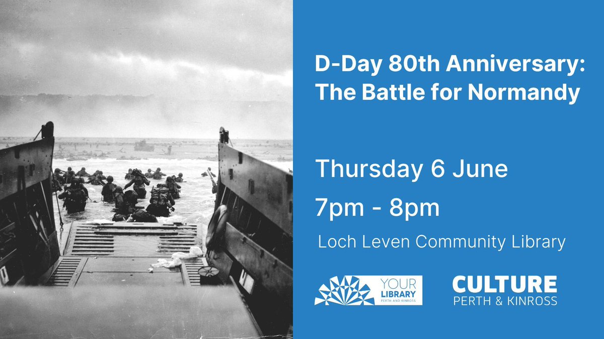 Join retired soldier Andy Middlemiss on the 80th Anniversary of D-Day as he discusses the Battle for Normandy from the actual landings to the tough battle for Normandy that followed. 📍 Loch Leven Community Library 🗓️ 6 June | 7pm-8pm 👛 £10 🎟️ eventbrite.co.uk/e/d-day-80th-a…