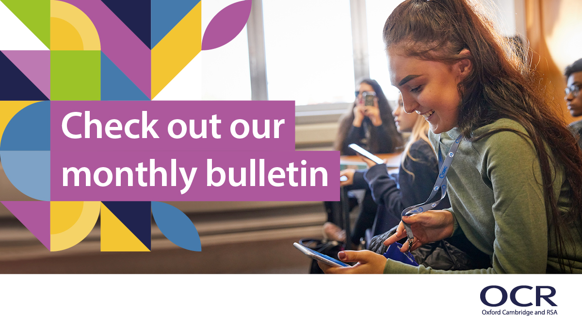 In our latest bulletin we're sharing: the latest Cambridge Technicals and Cambridge Nationals info including key dates, a reminder about 2FA, student exam support, the latest updates from Ofqual and the JCQ, meet our Subject Advisors... and more! 👉ow.ly/nvU850RvuE3